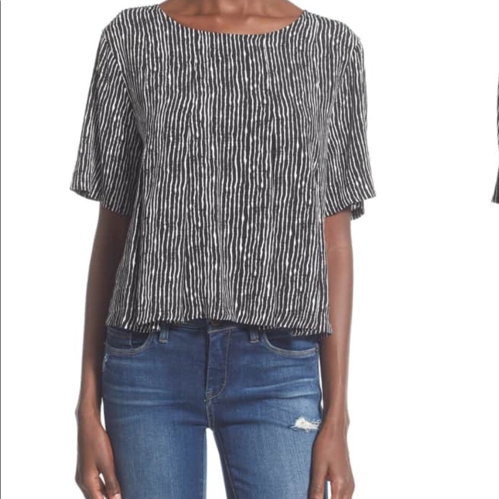 ASTR Swingy Black and White Top